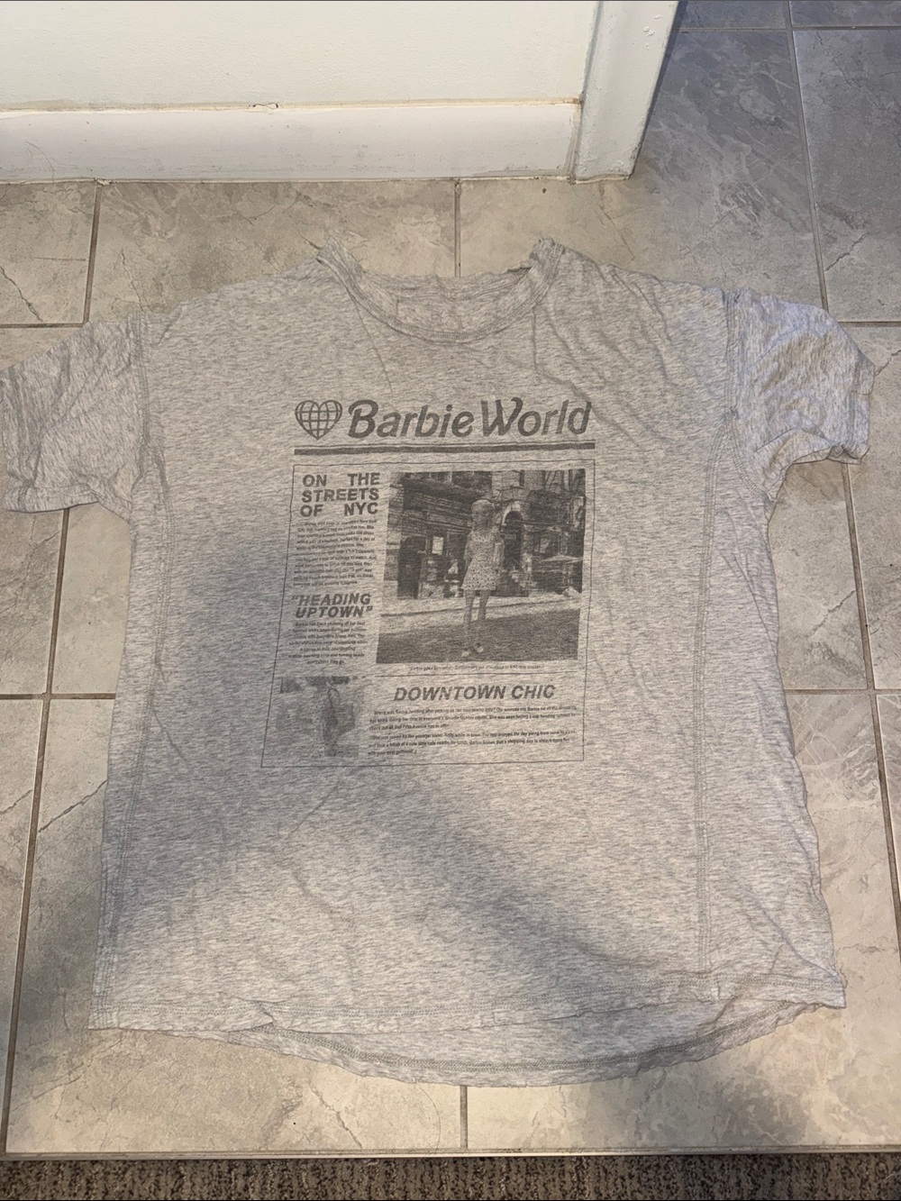 aerie Heather Gray Barbie Graphic Tee